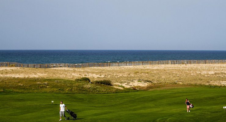 Next to the Atlantic Ocean at Moliets Golf Club, Biarritz, France