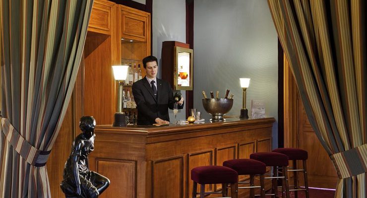 The bar at Relais et Chateaux Castel Marie Louise , La Baule, Brittany, France
