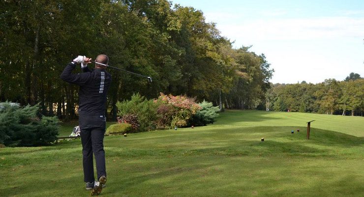 On the tee at Nantes La Vigneux golf club, Brittany, France
