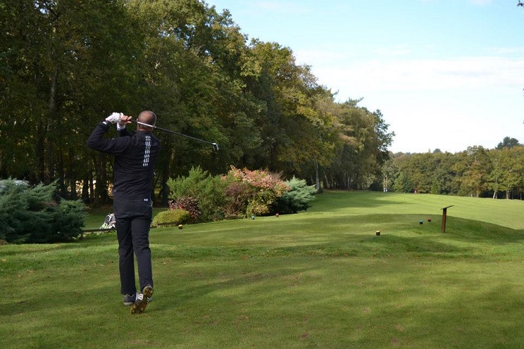 On the tee at Nantes La Vigneux golf club, Brittany, France