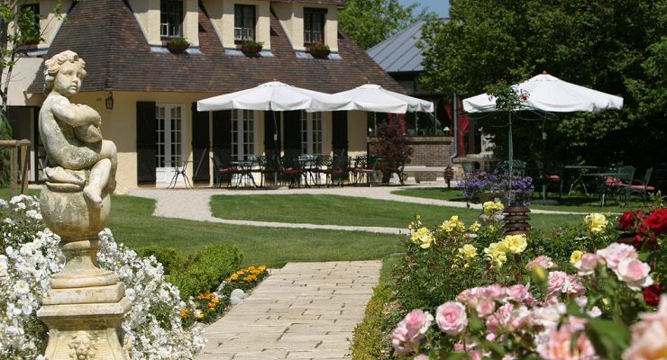 The gardens at Relais et Chateaux Hostellerie la Briqueterie, Epernay, Champagne, France