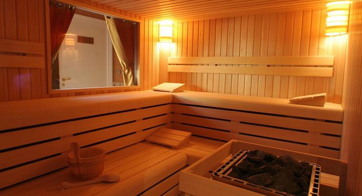 The sauna at Relais et Chateaux Hostellerie la Briqueterie, Epernay, Champagne, France