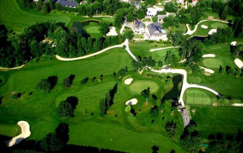 Aerial view at Aix Les Bains Golf Club, Rhone Alps, France