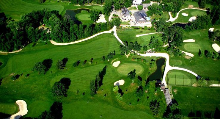 Aerial view at Aix Les Bains Golf Club, Rhone Alps, France