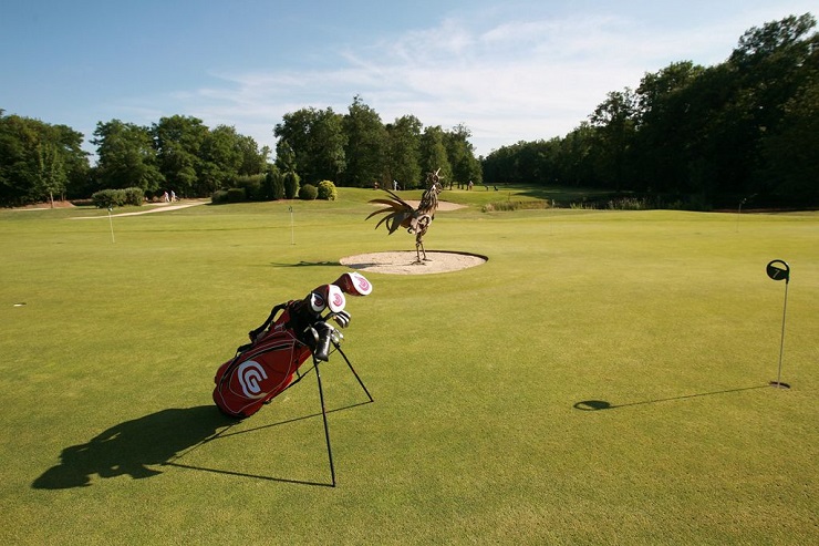 Manicured practice green at De La Bresse Golf Club, Bourg-en-Bresse, near Macon, France
