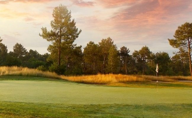 Sunrise over Gujan-Mestras Golf Club, close to Bordeaux in south-west France