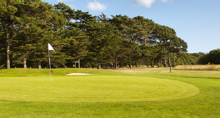On the green at Rhuys-Kerver Golf Club, Brittany, France