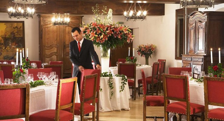 Dining at Chateau de Gilly, near Beaune, Burgundy, France
