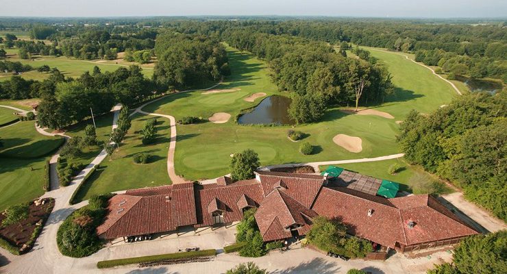 Aerial view of De La Bresse Golf Club, Bourg-en-Bresse, near Macon, France