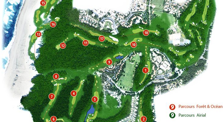 The layout at Moliets Golf Club, north of Biarritz, France