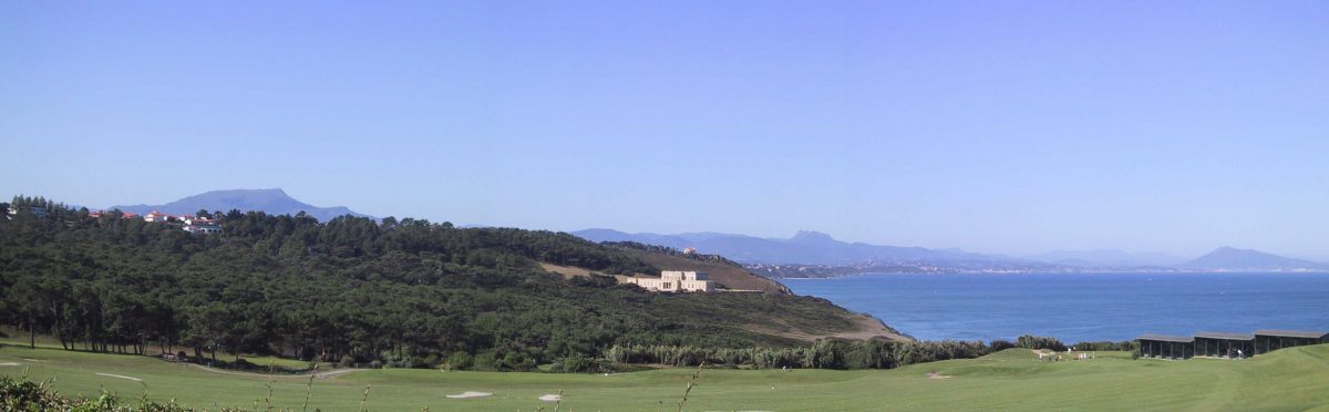 A panoramic view from Biarritz Le Phare Golf Club, south west France