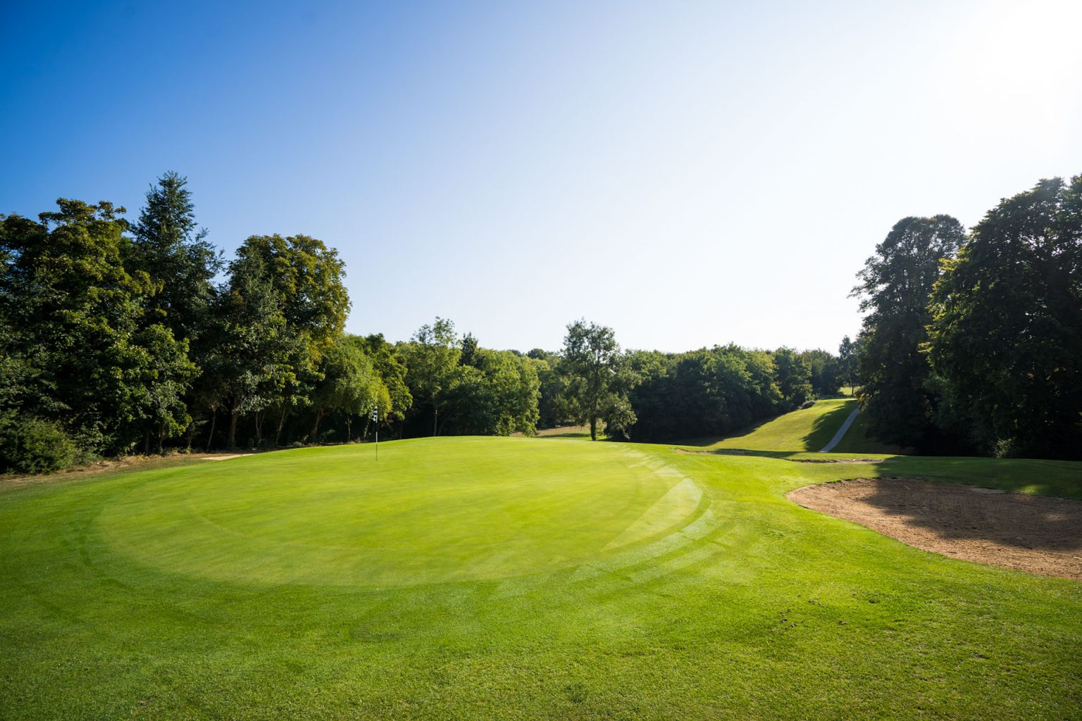 On the green at Caen golf club, in Normandy, France
