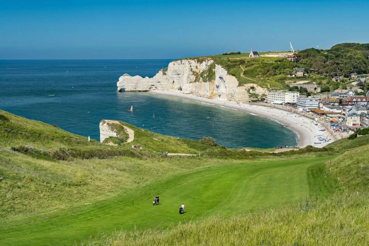 The tenth hole at Etretat Golf Club, Normandy, France