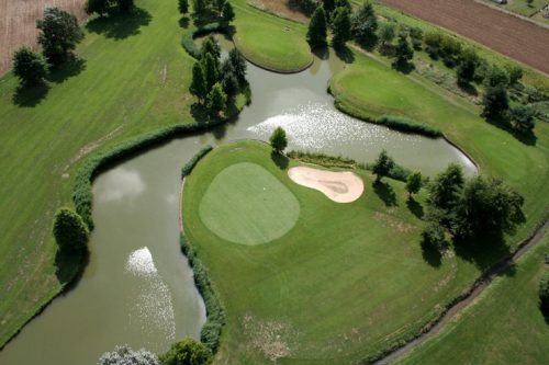 Bird's eye view of Beaujolais Golf Club, north of Lyon, France