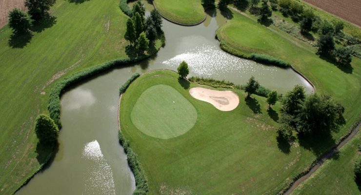 Bird's eye view of Beaujolais Golf Club, north of Lyon, France