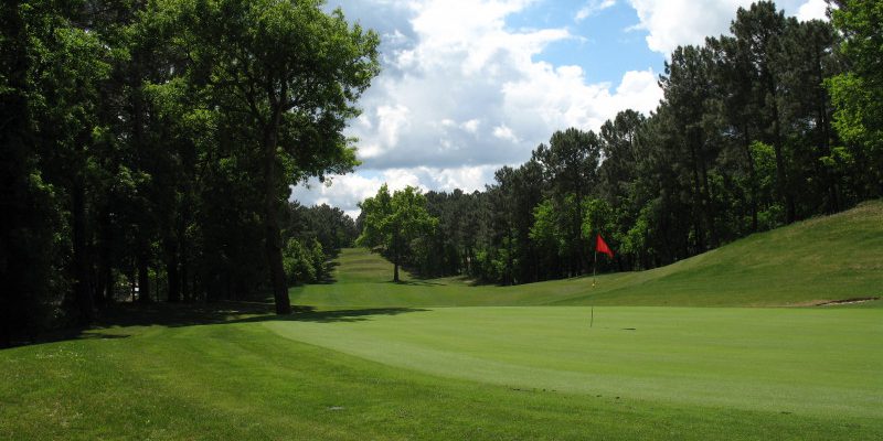 On the green at Biscarrosse Golf Club, near Bordeaux, south west France