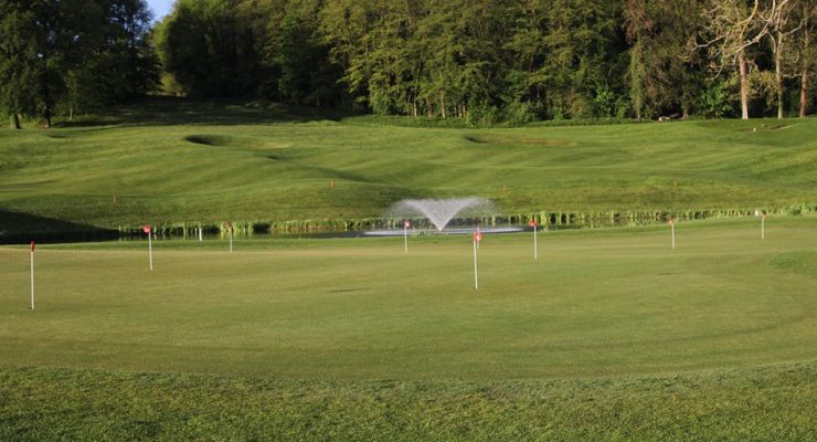 The practice green at Golf International de Bresson, Grenoble, France