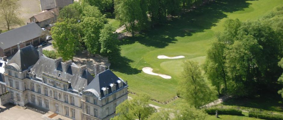 Aerial view of Apremont Golf Club, around Paris, France