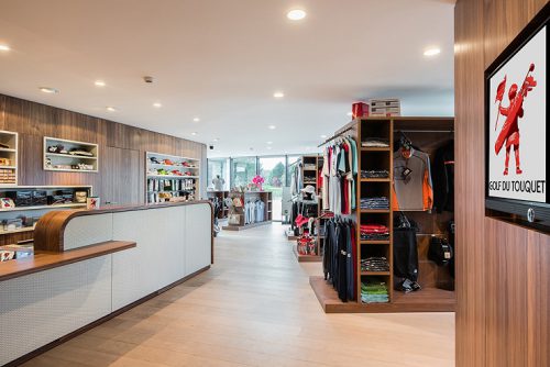The well-stocked pro shop at Le Touquet Golf Resort, France