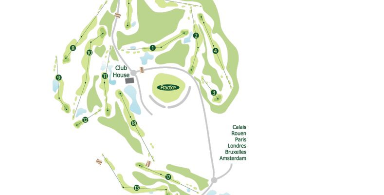 Map of Belle Dune golf club, Northern France