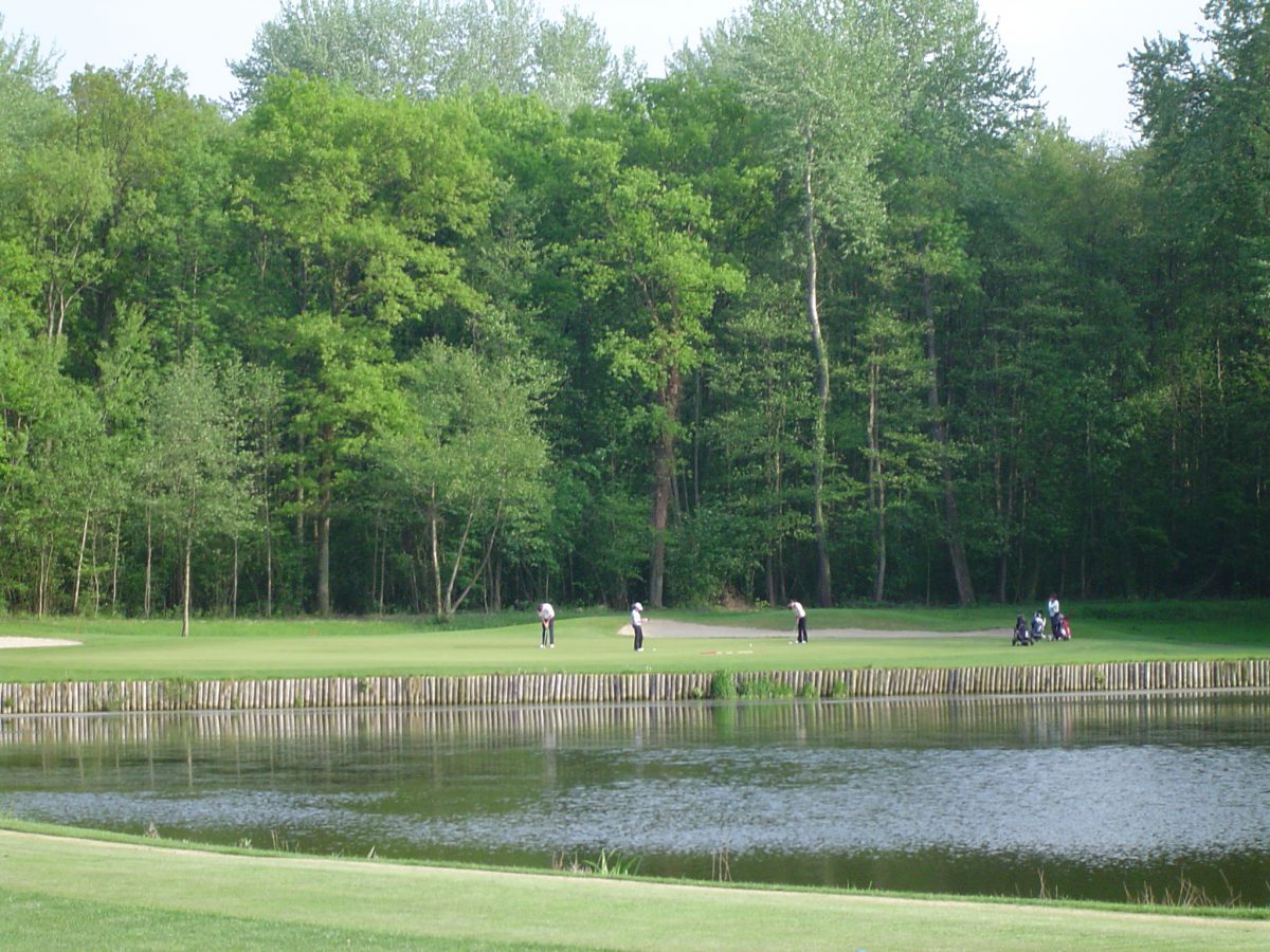 On the green at L'Ailette Golf Club north of Reims in Champagne, France