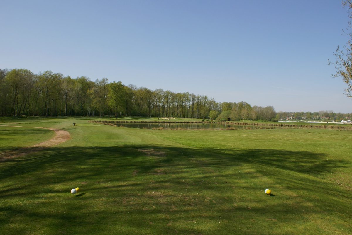 On the tee at L'Ailette Golf Club north of Reims in Champagne, France