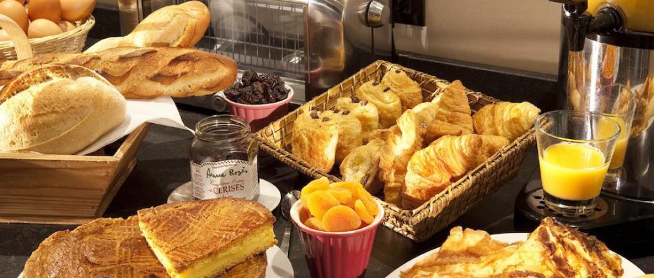 Breakfast at the three-star Escale Oceania Hotel, Biarritz, south west France