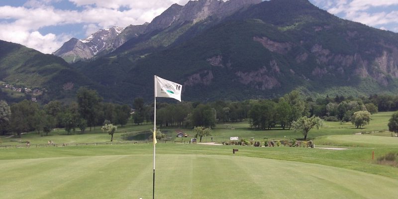 The 18th green at Giez d'Annecy, Rhone Alps, France