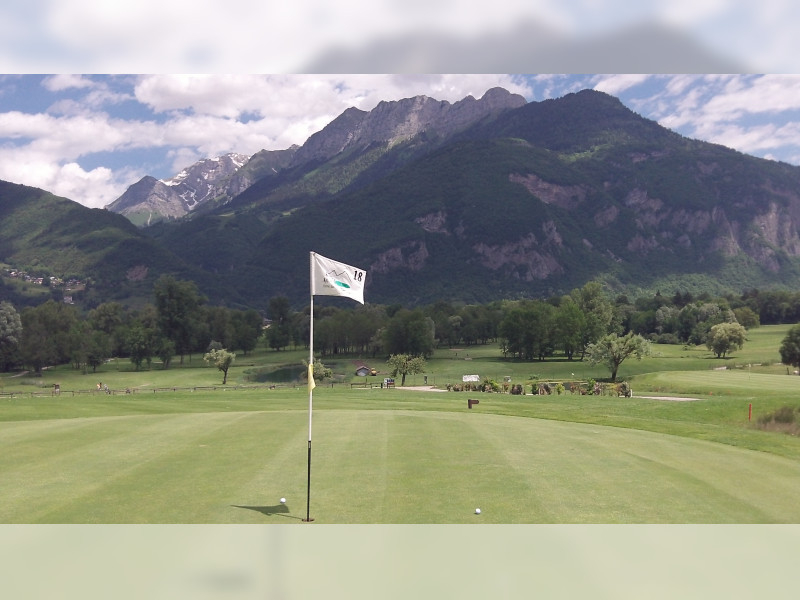 The 18th green at Giez d'Annecy, Rhone Alps, France