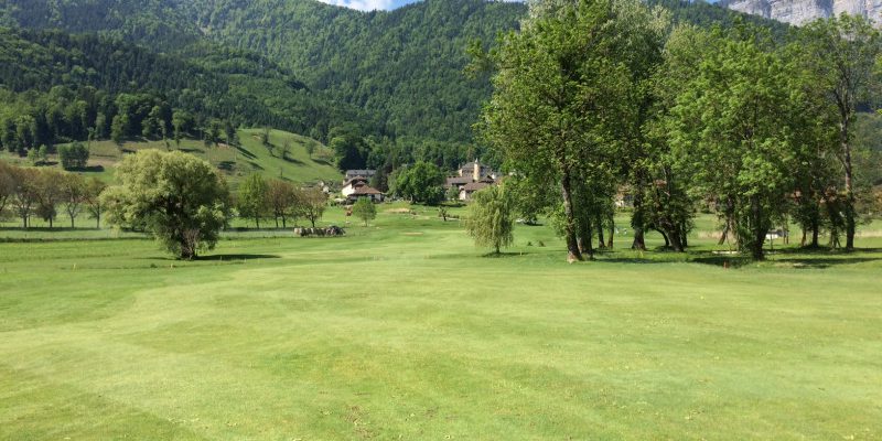 Mature trees line the fairways at Giez d'Annecy, Rhone Alps, France