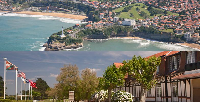 Aerial view over Biarritz Le Phare Golf Club, south west France