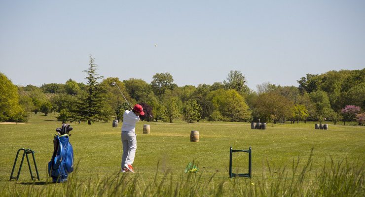 The practice area at Vigiers Golf Club, Dordogne, France