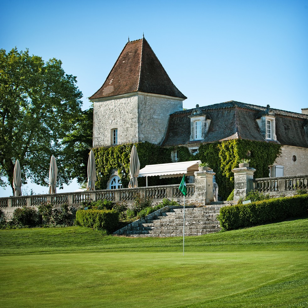 On the course at Chateau des Vigiers Golf Resort, Dordogne, France