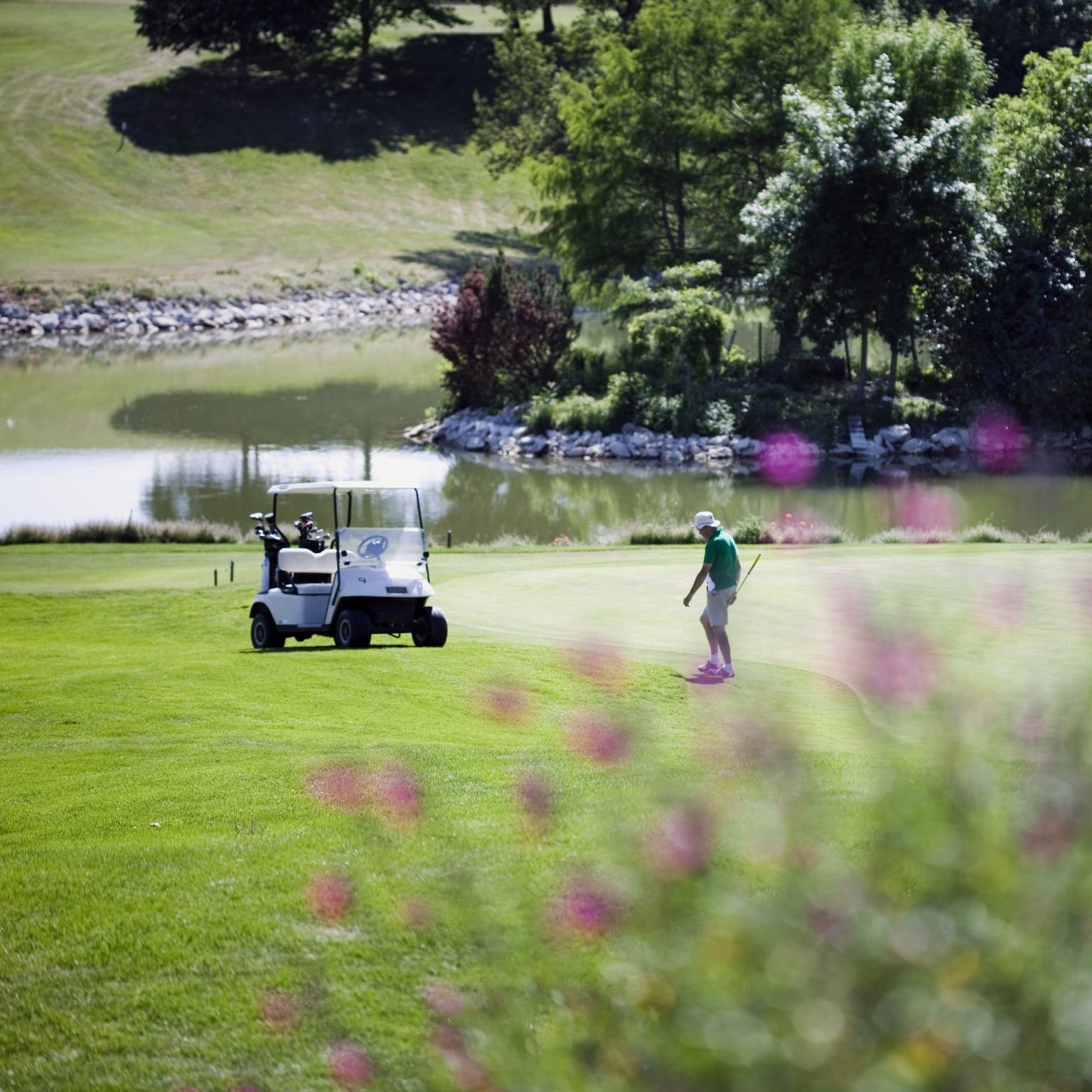 On the 18th at Chateau des Vigiers Golf Resort, Dordogne, France