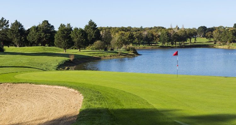 A careful bunker shot at La Baule, Brittany, France