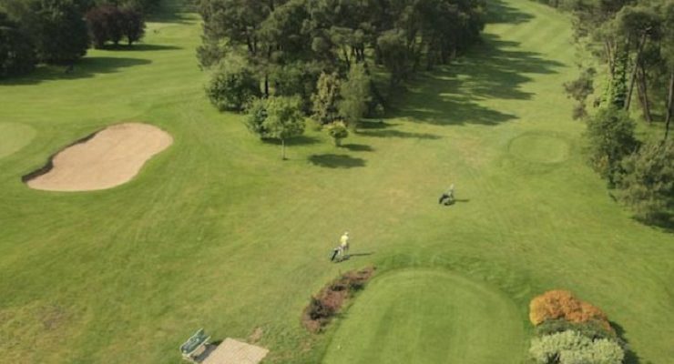 Off down the fairway at Saint Laurent Golf course, Brittany, France