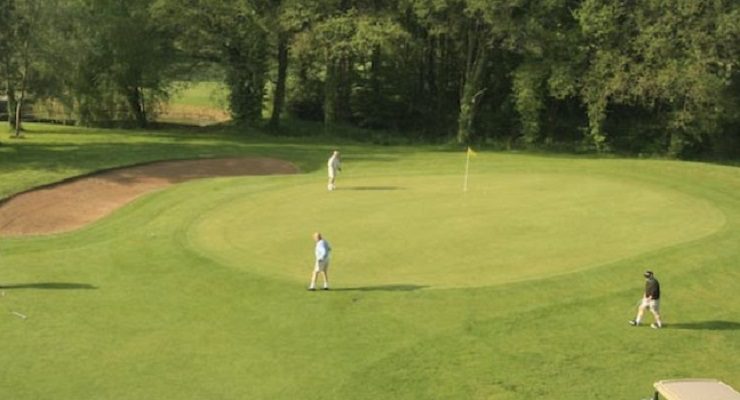 On the green at Saint Laurent Golf course, Brittany, France