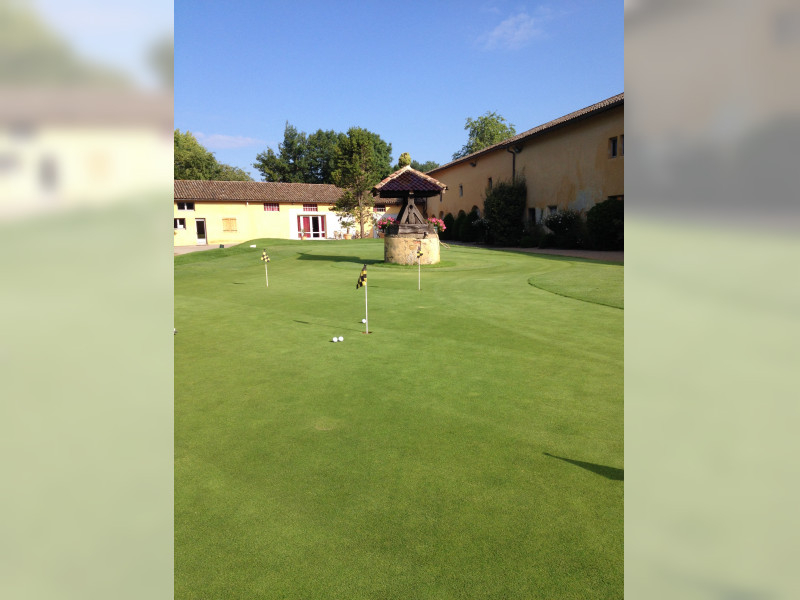 The practice green at Gouverneur Breuil Golf course, near Lyon, France