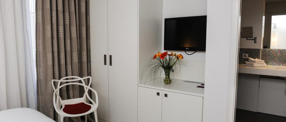 A bedroom at Grand Hotel, Strasbourg, France