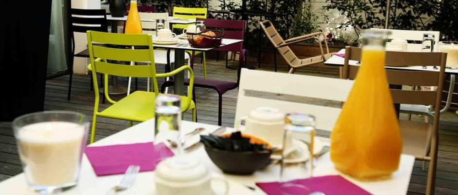 Dining al fresco at Grand Hotel, Strasbourg, France