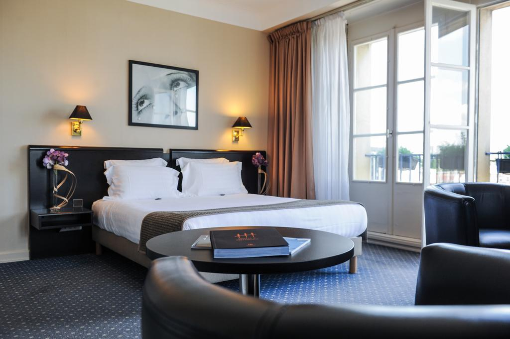 A double bedroom at Grand Hotel, Strasbourg, France
