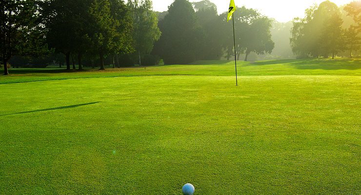 On the green at Reims-Champagne golf club in France