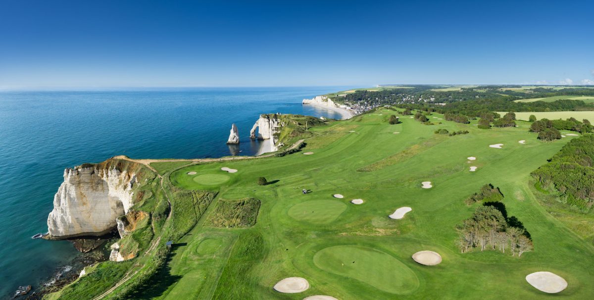 The beautiful links course at Etretat Golf Club, Normandy, France