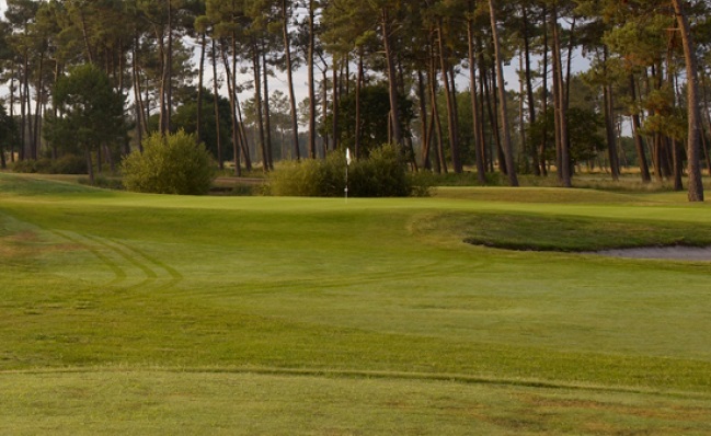 Approaching the green at Gujan-Mestras Golf Club, close to Bordeaux in south-west France
