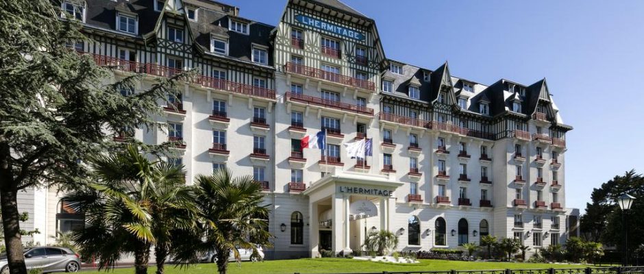The exterior of Hotel Barriere L'Hermitage, La Baule, Brittany, France