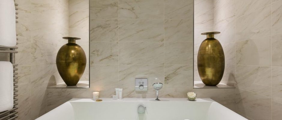 A beautiful bathroom at Hotel Barriere lâ€™Hermitage, La Baule, Brittany, France
