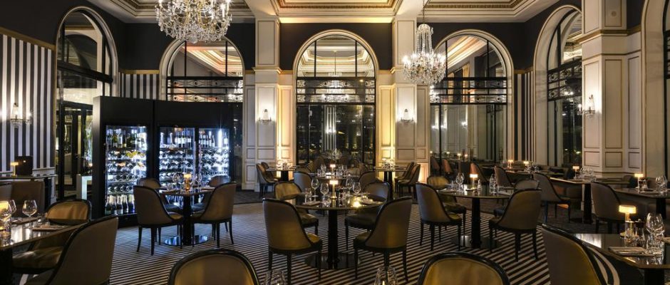 The beautiful restaurant at Hotel Barriere L'Hermitage, La Baule, Brittany, France