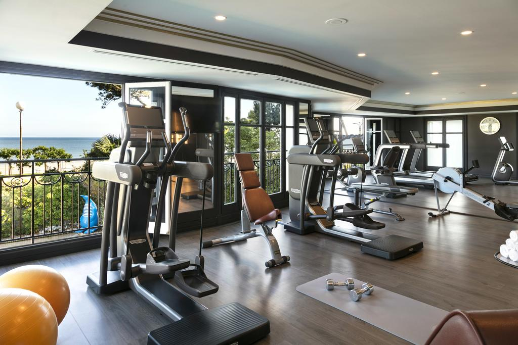 The gym at Hotel Barriere l’Hermitage, La Baule, Brittany, France