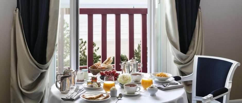 Breakfast in your bedroom at Hotel Barriere L'Hermitage, La Baule, Brittany, France
