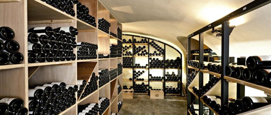 The wine cellar at the Hotel de la Poste, Beaune, Burgundy, France